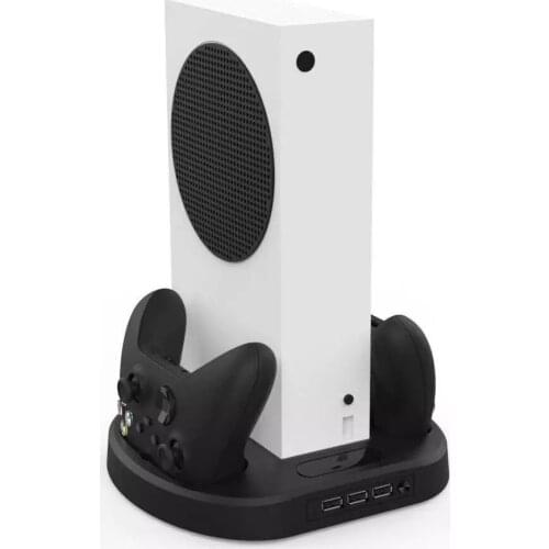 LED Indicator Vertical Stand XSS Cooling Fan Dual Controller Charger Dock Charging Station & 3 USB Hub for Xbox Series S Console