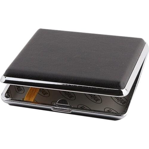 1 PC Smoking Accessories Cigarette Storage Case Box PU leather metal Tobacco Holder
