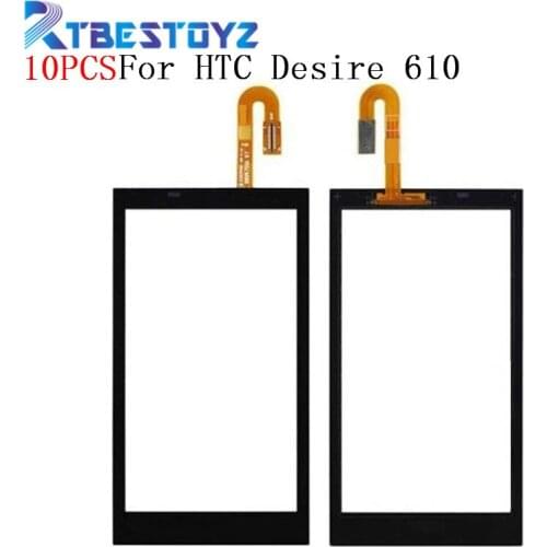 10PCS/Lot 4.5" Touch Screen Digitizer Sensor Outer Glass Lens Panel For HTC Desire 610 D610 For HTC Desire 610 D610