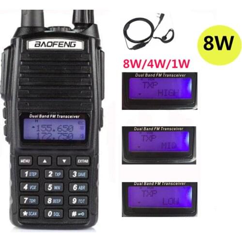 2021 cb radio equipment police scanner 8W Baofeng Uv-82 PLUS UV82 Ham Radio Station transceiver uhf vhf Radio Walkie Talkie 10km