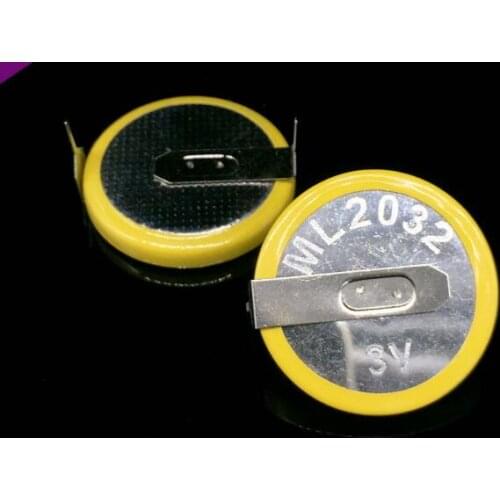 50PCS rechargeable coin cell battery ML2032-T6 3V65MAH ML2032