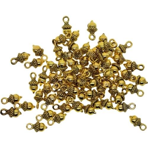 50Pcs Alloy Fruit Acorn Charms Vintage Nut Pendants for DIY Jewelry Making Crafting Fit Necklace Bracelet Spacers Dangle Beads