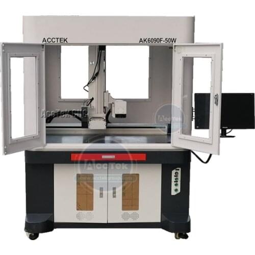 6090 Color Mopa Fiber Laser Metal Marking Machine Big Size Fully Enclosed Structure 30w 50w 100w