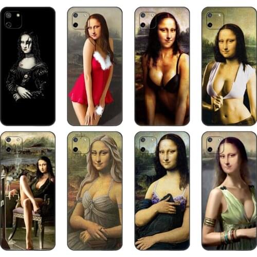 Black tpu Case For Xiaomi Redmi 7A 8 8A 9 9A 9C Case Redmi Note 8T 8 Pro T Note 9 9S 9 Pro Funny Mona Lisa Luxury Unique Design