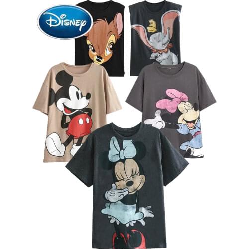 Disney Front Back Donald Duck Cartoon Cartoon Print Women T-Shirt Summer O-Neck Short Sleeve Women Casual Tee Tops Female Femmes