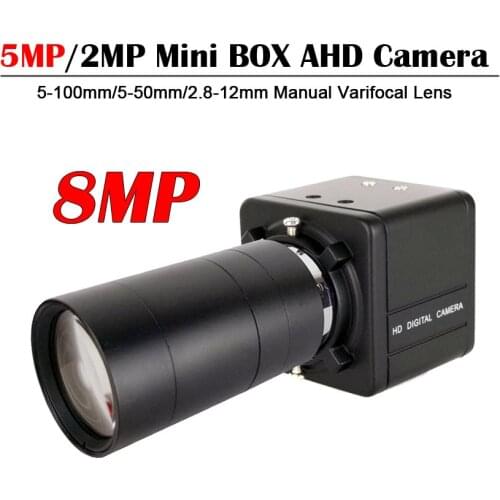 HD 8MP AHD Camera 5MP 2MP Sensor BOX Security AHD Camera With 5-50mm 2.8-12mm Manual Zoom Varifocal Lens For AHD Systems