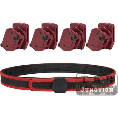 4PCS Pistol Magazine Holster + Belt Set IPSC USPSA IDPA 1.5" Shooting Inner & Outer Belt Competition Multi-Angle Speed Mag Pouch