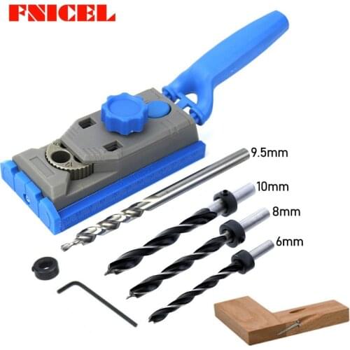 2-in-1 Woodworking Drilling Hole Jig Inclined Locator Oblique Hole Jig Kit W/ Scale Straight Hole Positioner Punching Tool