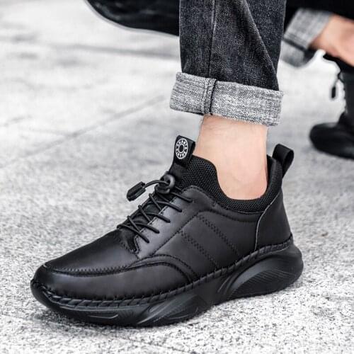 Genuine Leather Men Shoes winter plush warm Luxury Brand Formal Casual Mens Loafers Moccasins Soft Breathable Slip on Boat Shoes