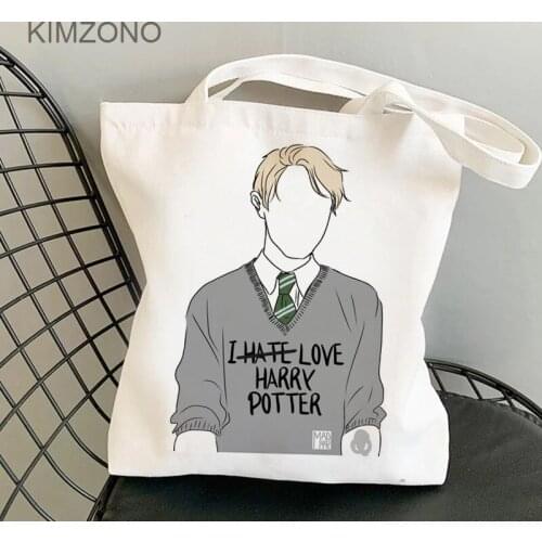 Draco Malfoy shopping bag shopper bolsa eco handbag bolsas de tela canvas bag reusable string foldable shoping grab