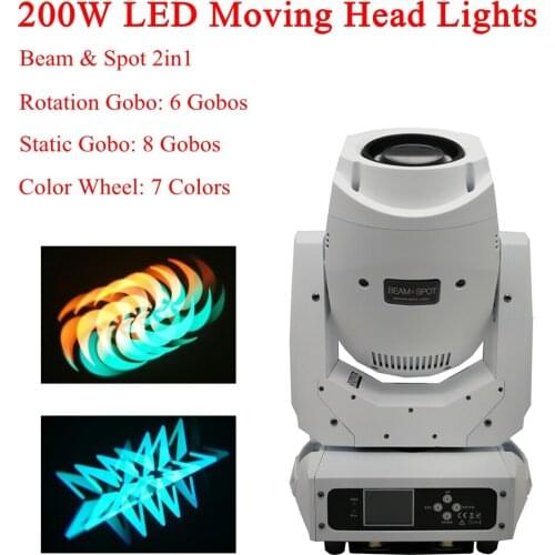 NEW White Shell 200W Beam&Spot 2IN1 LED Moving Head Light DJ Spot Moving Head Light for Stage Theater Disco Nightclub Party