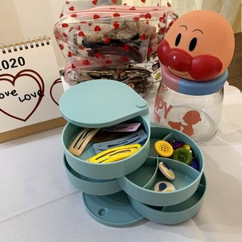 Plastic Necklace Earrings Accessories Storage Box Jewelry Storage Bucket Rotating Multi-layer Jewelry Finishing Storage Box