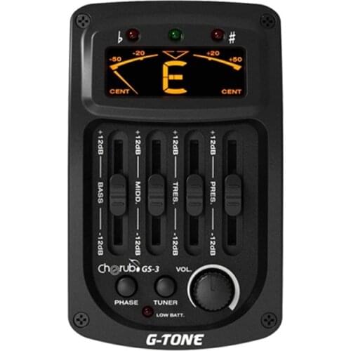 Cherub GS-3 Guitar Pickup Preamp System 4-Band EQ Equalizer Chromatic Tuner Phase Reversal LCD Display Guitar Pickups