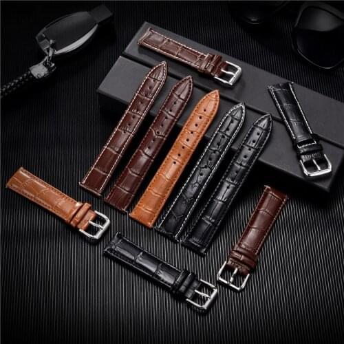 Handmade Leather Watchband Casual Calfskin Strap 16 18 20 22 24mm Replacement Business Style Watchbands Watch Accessories