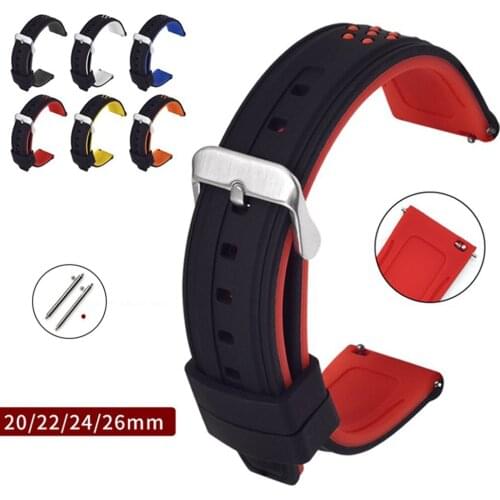 20mm 22mm 24mm 26mm Silicone Strap for Samsung Galaxy Watch 42mm 46mm Active 2 Gear S3 S2 Amazfit bip GTS 2 Wrist Band Bracelet