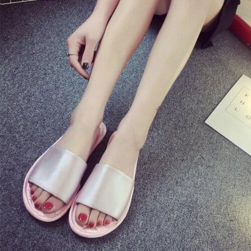 Korean version of silk satin slippers indoor non-slip fashion women slippers women shoes for women Modern Slippers woman shoes