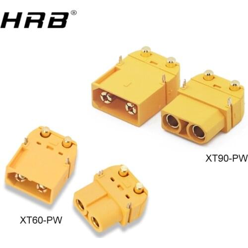 2PCS Amass XT60PW XT60-PW XT90PW XT90-PW Male Female Connector For RC Lipo Battery PCB Board Parts Brass Gold Banana Bullet Plug