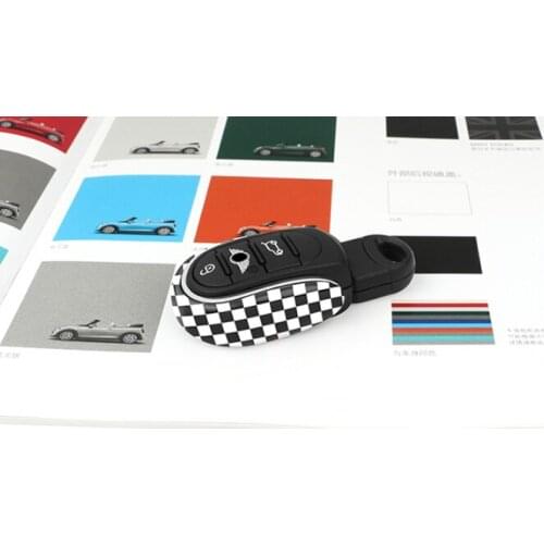 Styling Alloy Key Case Cover Chain Check Union Jack Fit MIN F54 F55 F56 F57 F60 Clubman Countryman Car Accessories Key
