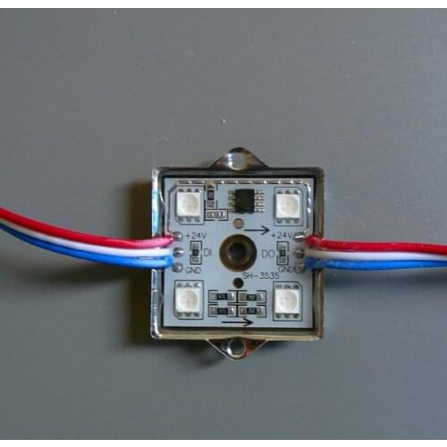 DC24V UCS1903;addressable led smart module;4pcs 5050 SMD RGB LEDs;0.72W;RGB full color;IP68 rated;with rgb wire
