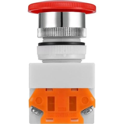 1pc NC N/C Emergency Stop Switch Push Button Mushroom Push Button 4 Screw Terminal 600V/10A Plastic Surface 40mm Button