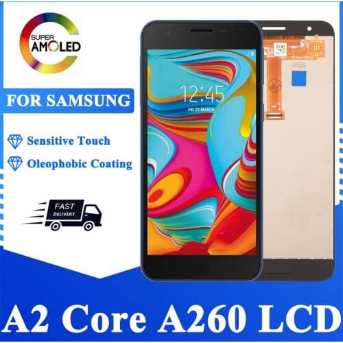 100% Original 5.0'' Super AMOLED LCD Display with Touch Screen Digitizer for Samsung Galaxy A260 A2 Core A260F/DS Repair Parts