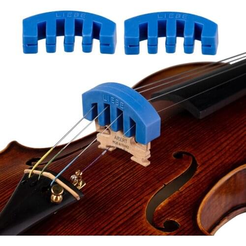 2Pieces Violin Mute Silencer for 3/4 Violin Practice Parts Accessories Blue