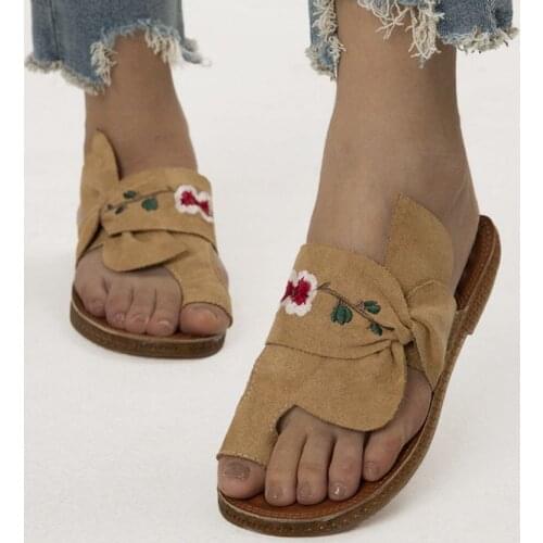 2021 European and American embroidered sandals with beef tendon and plus-size shoes for women