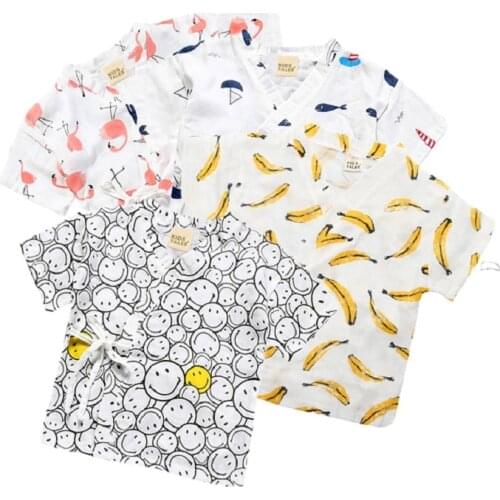 2021 Children Sets Summer Baby Boys Pajamas Suits Girls Clothing Set Sleepwear Set Cotton Popular Cartoon Shirts + Trousers