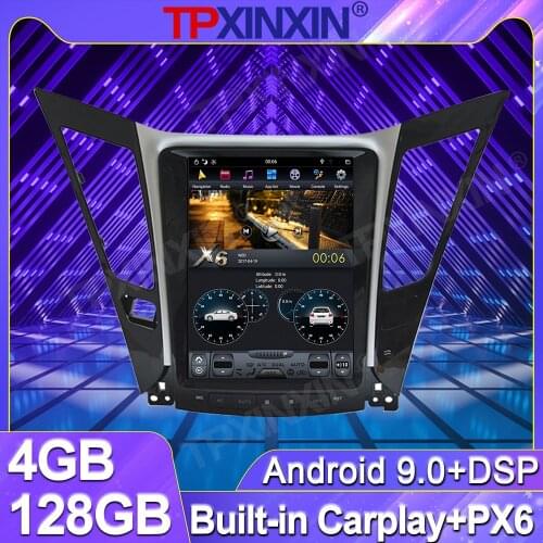 4+128G For Hyundai Sonata 6 YF 2009 - 2014 Android PX6 Tesla Car Stereo Radio Multimedia Player GPS Navi Carplay DSP Head Unit