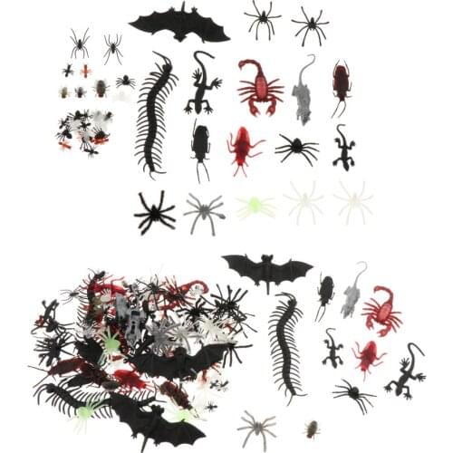 44/150Pcs Prank Tricks Insects Bat Bug Learning Aid Halloween Decor Bag Fillers