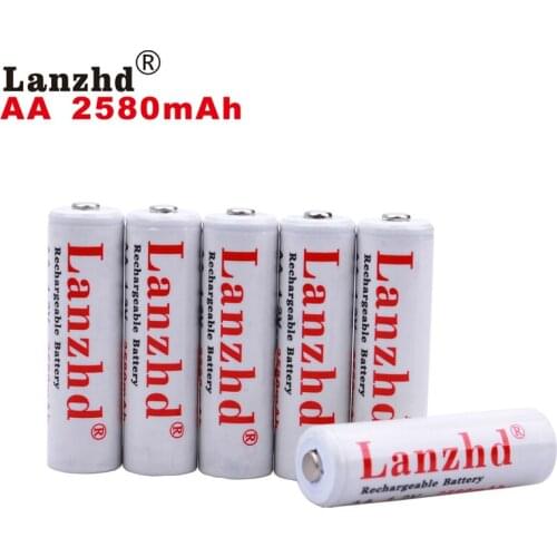 6PCS battery AA 1.2V primary aa battery Pro AA 2580mAh 1.2 V NI-MH For flashlight toy preheated rechargeable battery AA 1.2V