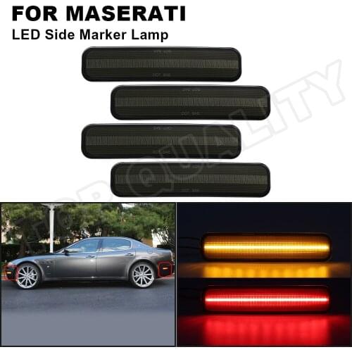 Car Bumper LED Side Marker Light Turn Signal Lamp For Maserati Quattroporte 2004+2009 Front Amber Rear Red OEM# 205329 & 205327