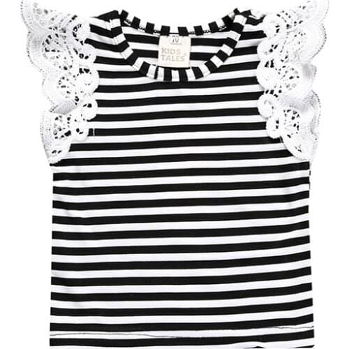 Girls Summer Clothing Ice cream color Lace Shirt Cotton baby girl tops Children Sleeveless tee Infantil Menina WUA751201