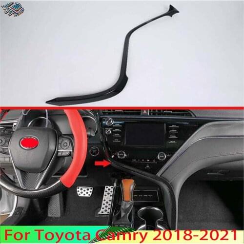 For Toyota Camry 2018 2019 Car Decoration Carbon Fiber Style Center Console Stripe Decorate Cover Trim