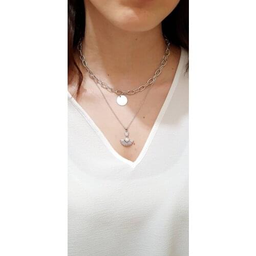 Dual Italian Chain With Pearl Necklace