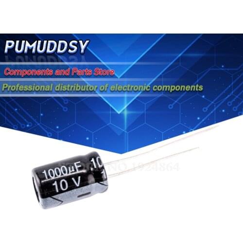50PCS Higt quality 10V1000UF 8*12mm 1000UF 10V 8*12 Electrolytic capacitor