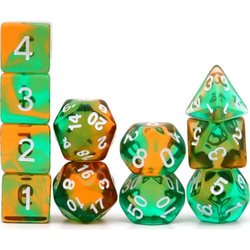 Haxtec 11PCS DND Dice Set Extra D6 D20 Polyhedral D&D Dice for RPGs-Translucent Amber Teal