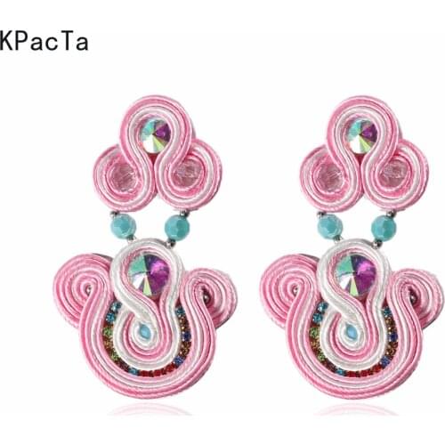 Handmade Production Leather Exquisite Big Earrings For Women Soutache Ethnic Style Long Drop Earring Party Fashion Jewelry Gifts