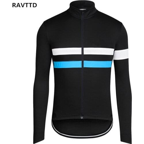 Men Winter Cycling Clothing Long Sleeve Winter Thermal Fleece Cycling Clothing Clothes Maillot Ciclismo Black/Blue