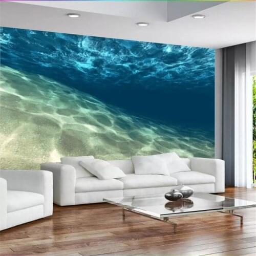 Mural Custom wallpaper papel de parede 3d crystal clear sea water mural TV background wall papel pintado fototapete tapety