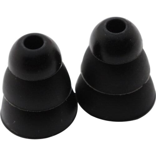 Poyatu Large size Triple Flange Eartips for Shure Se215 SE535 SE315 420 425 530 Westone In-Ear Headphones Replacement Earbuds