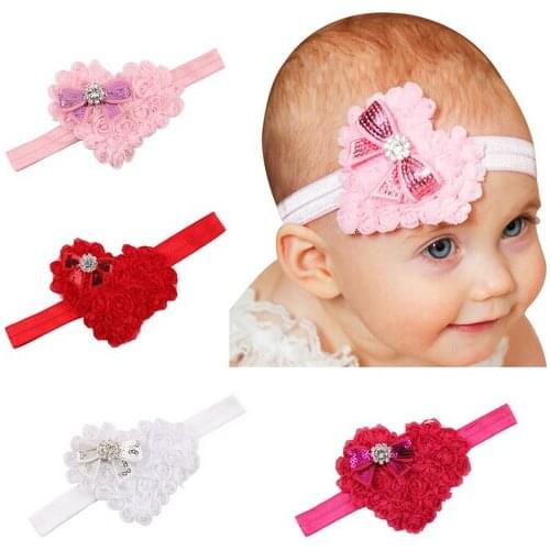 2016 New 10pcs/lot Fashion Girls Hairband Crystal Heart Headband kids turban Headwear Hair Band Accessories
