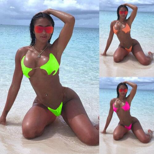 2020 New Women Bikini Set Super Sexy Women Swimsuits Bra Set Swimsuit Bandage Triangle Swimwear Female Bathing Suits