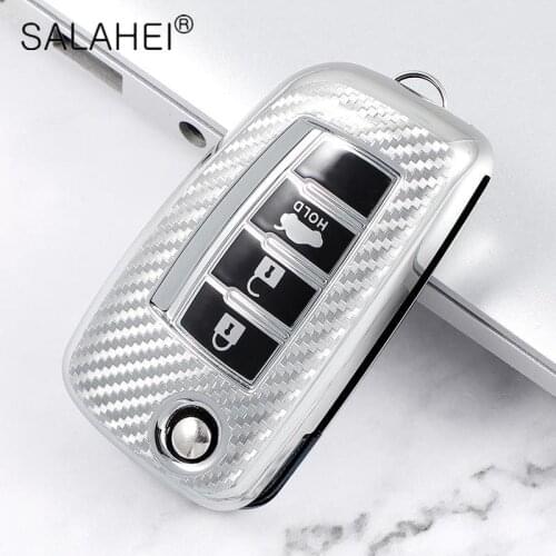Carbon Fiber New TPU 3 4 Buttons Car Key Cover Case For Nissan X-Trail T32 Rogue Juke F15 Qashqai J11 Murano MAXIMA ALTIMA Micra