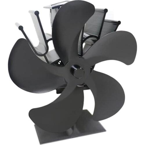 2020 New Wall-mounted Fireplace Fan 5 Blades Aluminum Alloy Silent Stove Fan For Large Air Volume