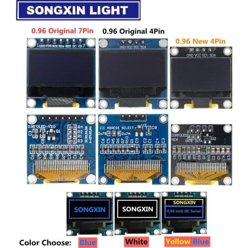 NEW 0.96 inch IIC Serial White/Blue/Yellow OLED Display Module 128X64 I2C SSD1306 12864 LCD Screen Board