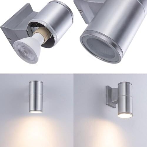 Wholesale aluminum Modern Led wall lamp AC90-260V Wall Mounted Industrial Wall Lamp Bathroom Light Waterproof silver
