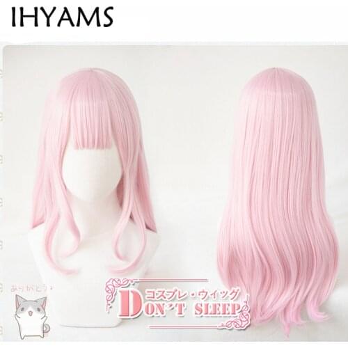 Kaguya-sama Love Is War Chika Fujiwara Cosplay Wig for Women Girls Synthetic Hair 60cm Long Straight Anime Cos Party Wig Pink
