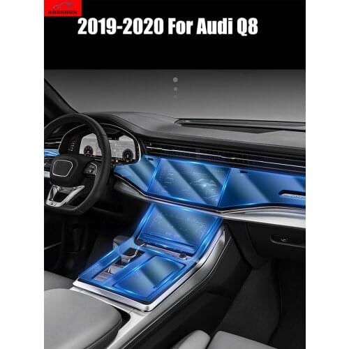 For Audi Q8 2019 2020 Interior Sticker Transparent protective film Car Accessories Central control display protection film