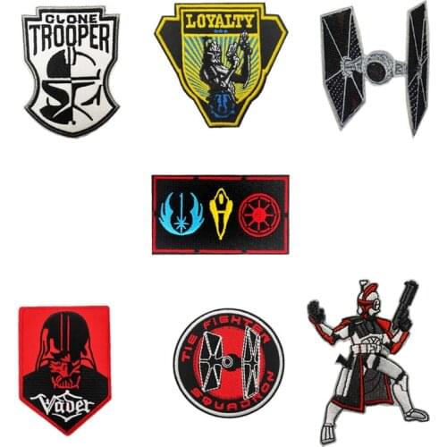 Disney movie animation peripheral embroidery Star Wars man loda series down jacket denim Patch Badge stick Kawaii Festival gift